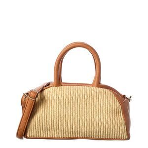 Surell Accessories Mini Bowler Straw Crossbody